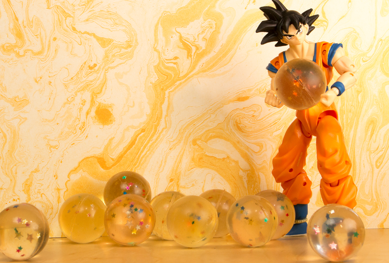 Legendary Dragon Balls, or glitter bouncy balls I found on clearance at Walgreens.